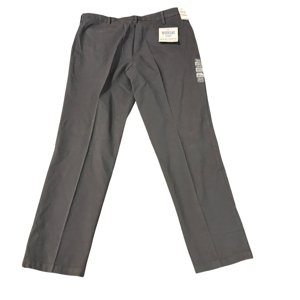 Dockers Workday Khaki Pants Mens 42x36 Grey Smart 360 Flex Classic Fit - Picture 3 of 6